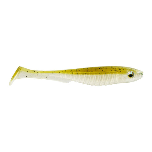 6th Sense Party Minnow 3.0 fishing lure in translucent green and cream with black speckles, designed for realistic movement to attract fish.