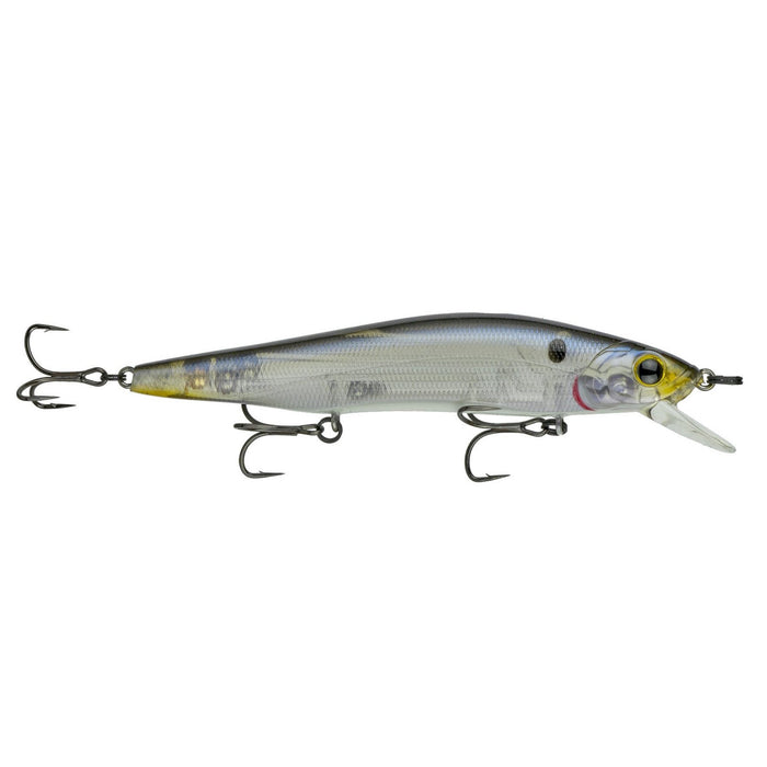 6th Sense Provoke 106X Jerkbait fishing lure with a translucent, fish-like body, detailed eyes, and three sharp treble hooks designed for effective fishing tackle use.