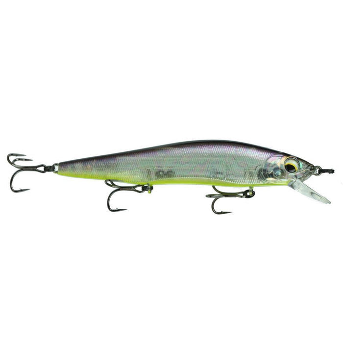 6th Sense Provoke 106X Jerkbait fishing lure with realistic fish design, clear lip for diving action, and three sharp treble hooks for effective fishing tackle use.