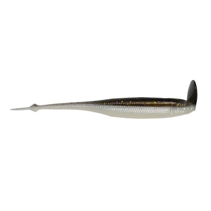 6th Sense Strobe Shaker 3.7 Minnow fishing lure with a slender, lifelike body in natural shad colors and a paddle tail designed to create realistic swimming action.