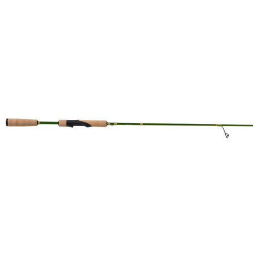 ACC Crappie Stix Green Series Dock Shooting Spinning Rods featuring a green fishing rod with cork handles and black reel seat, designed for precision fishing tackle use.