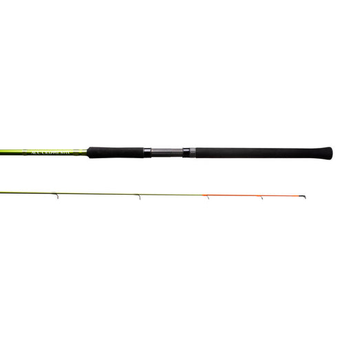 ACC Crappie Stix Green Series Trolling Rods featuring a green lightweight body with black foam grips and stainless steel guides, designed for precision and durability in fishing tackle.