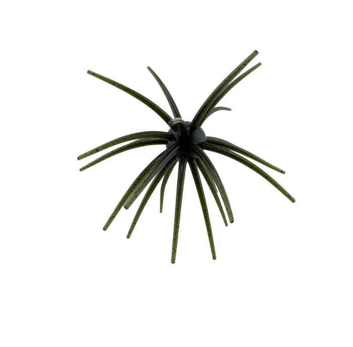 Arsenal Morning Star Urchin Elastomer Bait in dark green with multiple flexible appendages designed for realistic movement in fishing tackle applications.