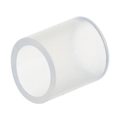 Clear cylindrical filter on a white background