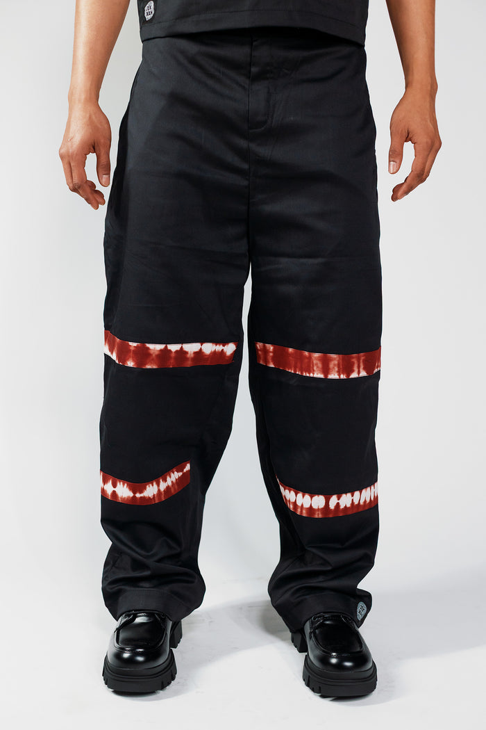 Baggy Cargo Trousers - Cargo Black / Deep Red