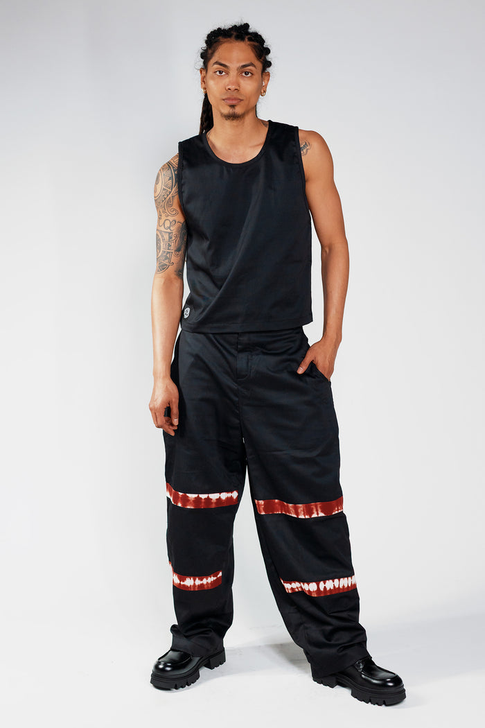 Baggy Cargo Trousers - Cargo Black / Deep Red