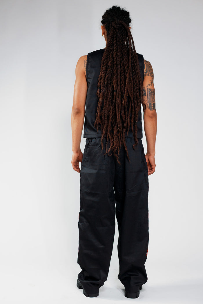 Baggy Cargo Trousers - Cargo Black / Deep Red