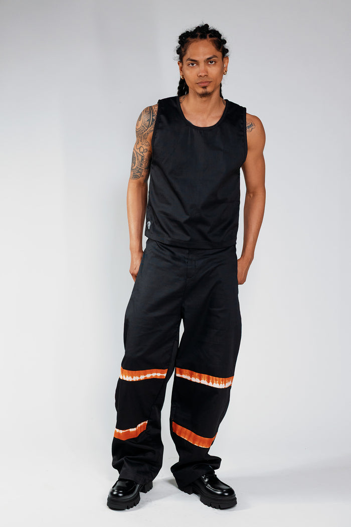 Baggy Cargo Trousers - Cargo Black / Orange