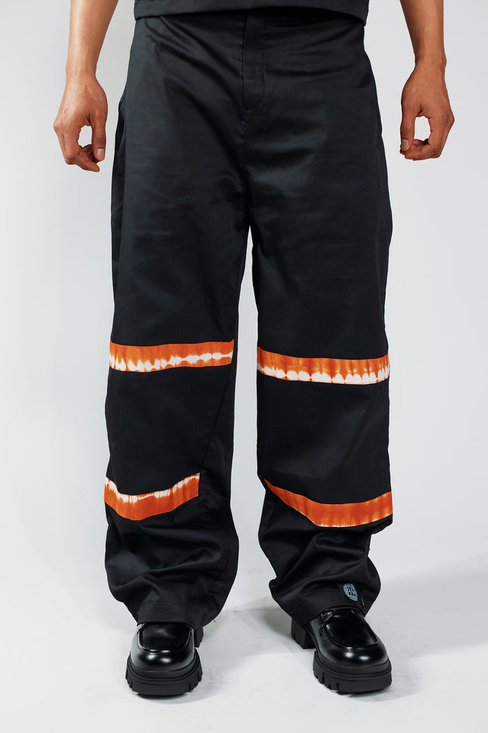 Baggy Cargo Trousers - Cargo Black / Orange