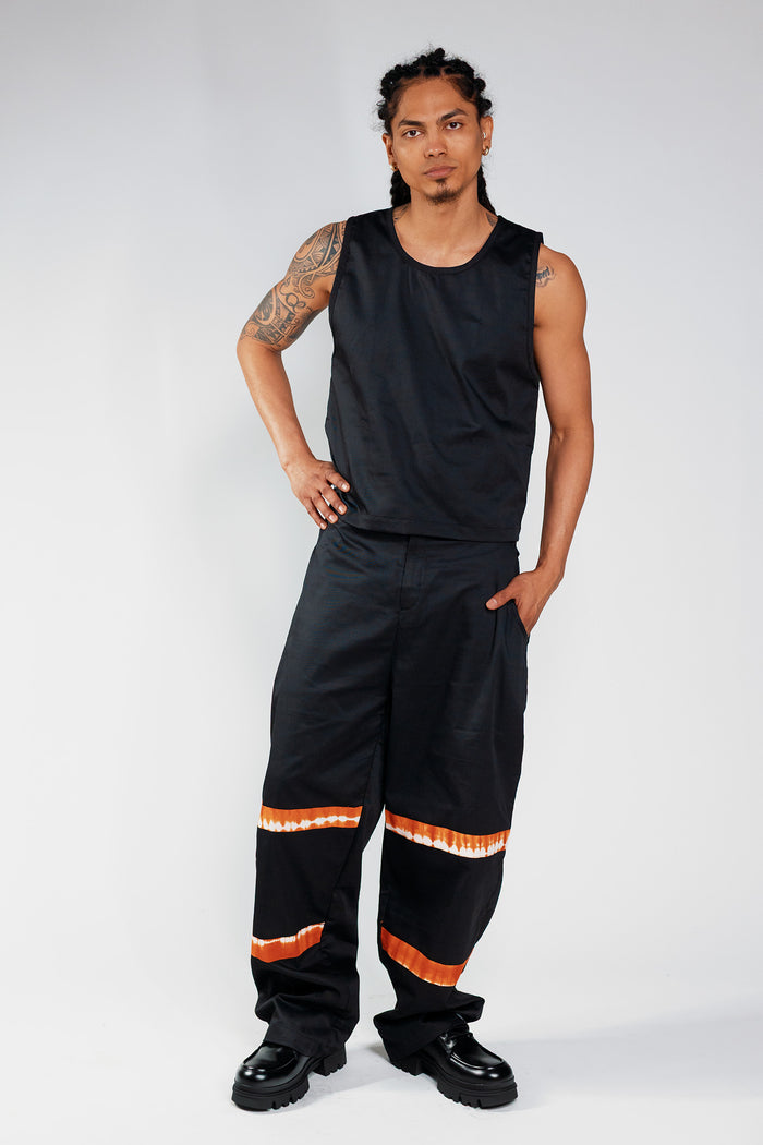 Baggy Cargo Trousers - Cargo Black / Orange