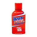 Red squeeze bottle of BaitFuel Bait Fuel Gel fish attractant with bold blue and white lettering, designed to enhance fishing tackle effectiveness.