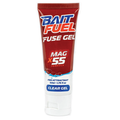 Tube of BaitFuel Fuse Gel in red and white packaging, a clear gel fish attractant designed for fishing tackle use.