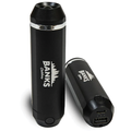 Two black cylindrical Banks Multi-Function Hand Warmer (2 Pack) devices with power buttons and USB ports, designed for portable warmth and charging fishing gear accessories.