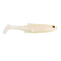 Bass Mafia Daingerous Swimbait in a pale albino color featuring a soft, lifelike body designed as a fishing lure with a paddle tail and detailed eye for attracting fish.