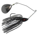 Bassman Spinnerbaits TW Nightmare Single Colorado Spinnerbait featuring a black and silver spinner blade with a detailed black skirt and single hook designed for fishing tackle use.