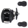 Bates EDC fishing reel in black with ergonomic dual handles, designed for smooth casting and durability, ideal for musky fishing and other freshwater angling.