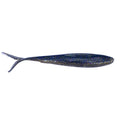 Beast Coast Seduce FFS Minnow soft fishing lure in dark blue with glitter accents and a forked tail, designed for effective musky and freshwater fishing tackle.