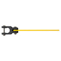 BeatDown Outdoors Pro Pointer featuring a black adjustable clamp with a long, bright yellow pointer rod designed for precision in fishing tackle applications.