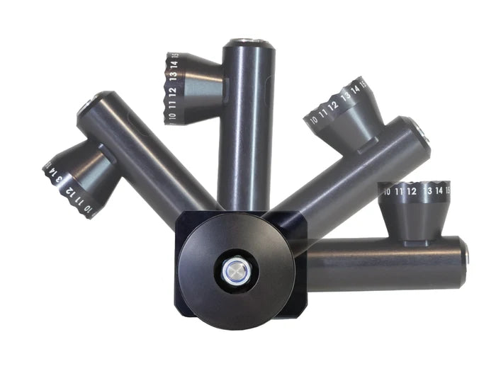 Beatdown Outdoors Zeroed In LiveT-Mount SKU: BD-ZN-LIV-TMNT black adjustable rod mount with multiple angle settings for fishing rods and reels.