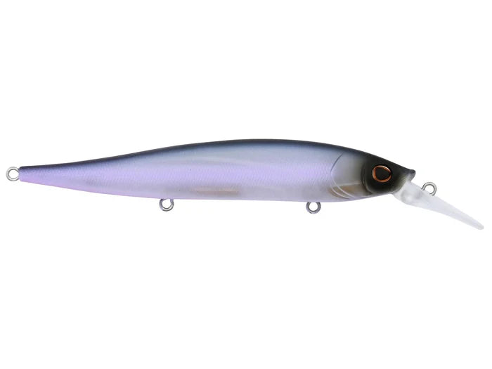 Berkley Stunna 112+1 Jerkbait fishing lure with a sleek purple and black body, designed for effective fishing tackle use in targeting predatory fish.