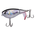 Bill Lewis Baby Bubbler 55 fishing lure with a reflective silver body, red-tipped diving lip, and two sharp treble hooks for effective fishing tackle.