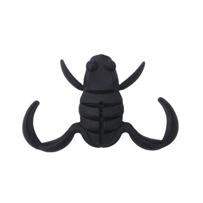 BottomUp Scooper Frog Daddy fishing lure in black, designed with textured curved appendages and segmented body for realistic movement in fishing tackle.