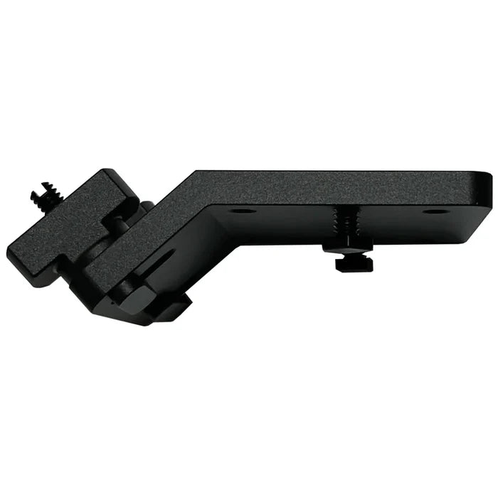 Brew City 42° Sport Track Mount - BC-42TM is a black, angled metal mounting bracket with screws designed for secure attachment to fishing gear or marine electronics.