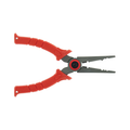 Bubba 6.5 Stainless Steel Pliers with textured red handles and serrated jaws designed for durability and precision in fishing tackle and marine electronics use.
