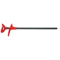 Bubba Hook Extractor featuring a long black shaft with a red ergonomic handle and trigger grip designed for safe and easy removal of fishing hooks.