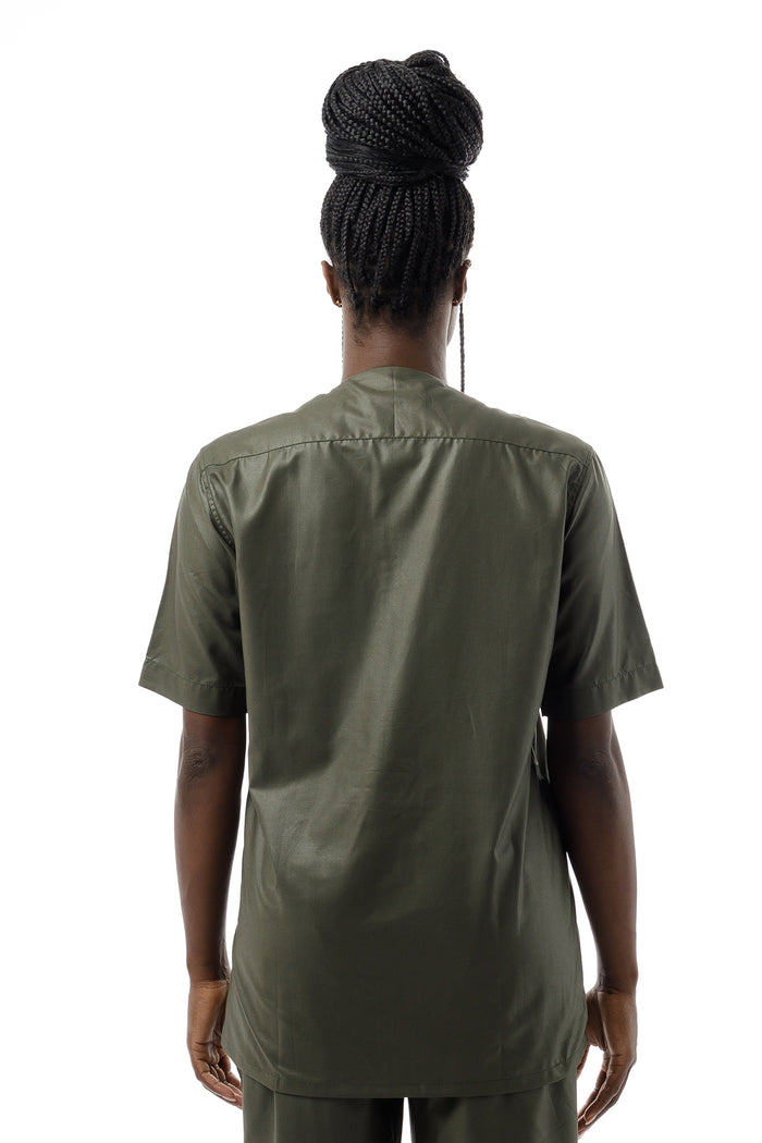 Button Neck Buba - Army Green