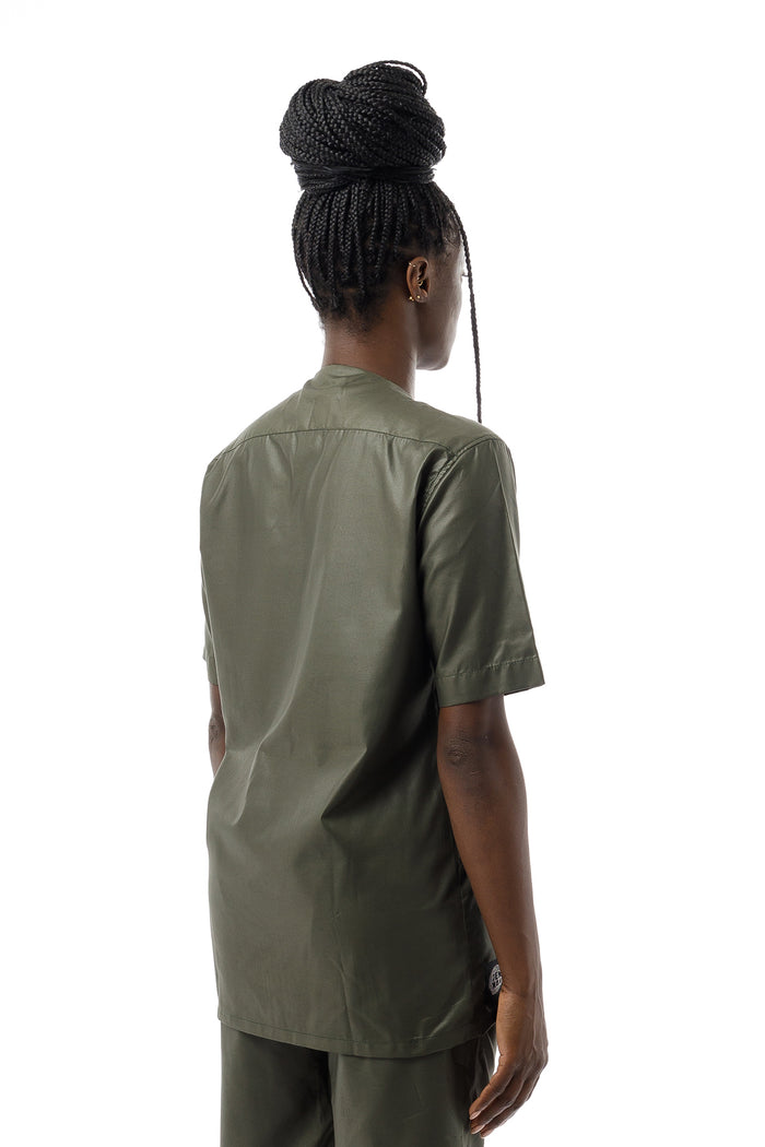 Button Neck Buba - Army Green