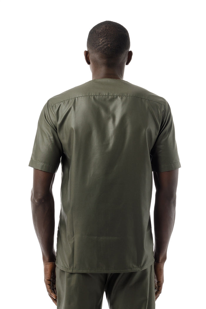 Button Neck Buba - Army Green