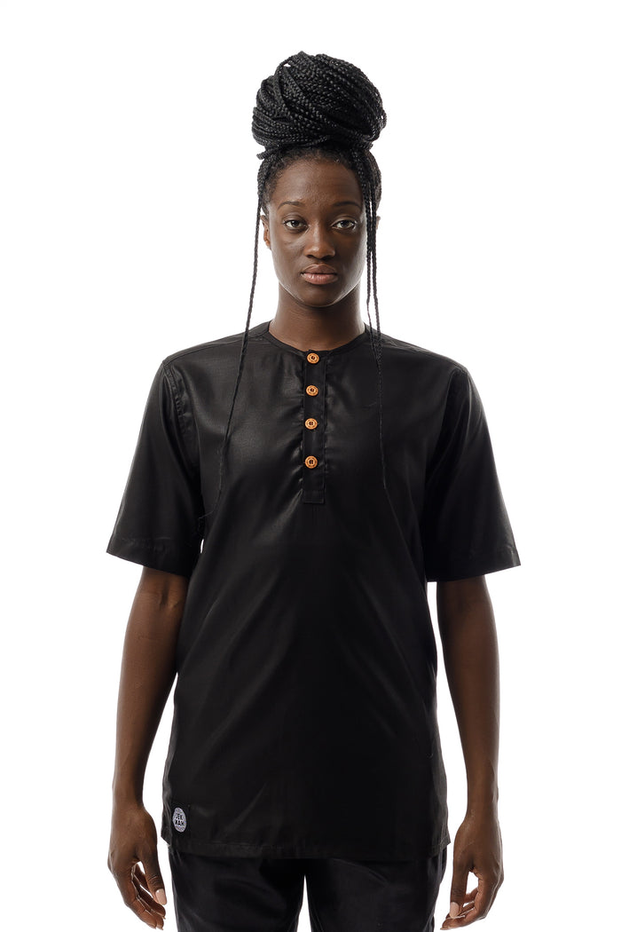 Button Neck Buba - Black