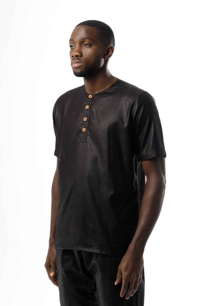 Button Neck Buba - Black