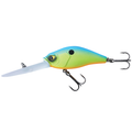 Caperlan CRKDD 60 F fishing lure with vibrant blue and green body, detailed eye design, and two sharp treble hooks, designed for effective fishing tackle use.