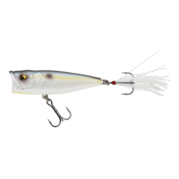 Caperlan PRP 65 F fishing lure designed with a lifelike fish pattern and equipped with two sharp treble hooks, ideal for attracting musky and other game fish.