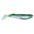 CAST Fishing 4.1" Prodigy Swimbait features a green and silver scaled body with a soft, flexible tail designed to mimic the natural swimming action of baitfish for effective fishing tackle use.