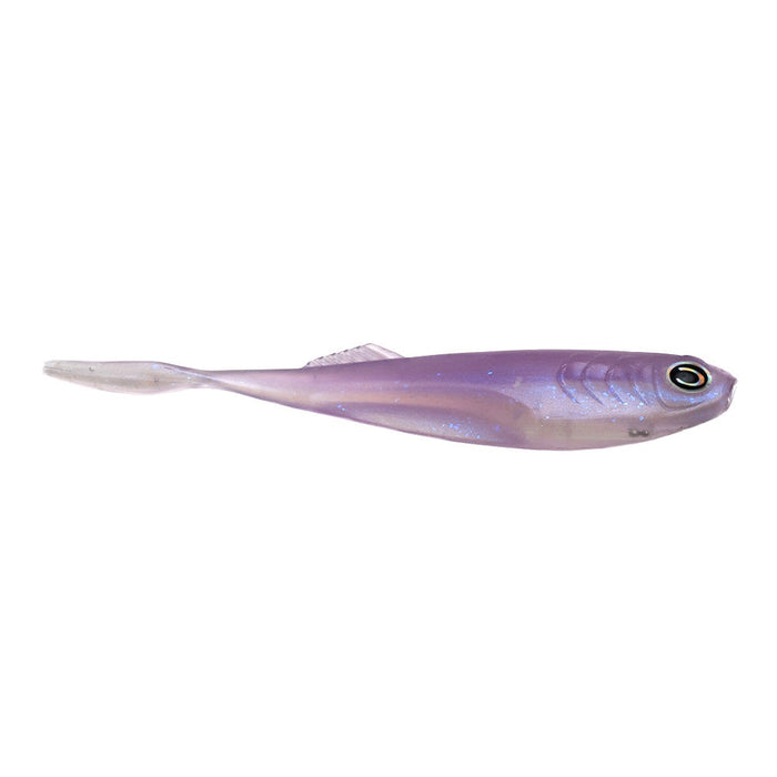 CAST Fishing Echo 3.5" soft plastic fishing lure in translucent purple with realistic fish eye and subtle scale texture, designed for effective fishing tackle use.