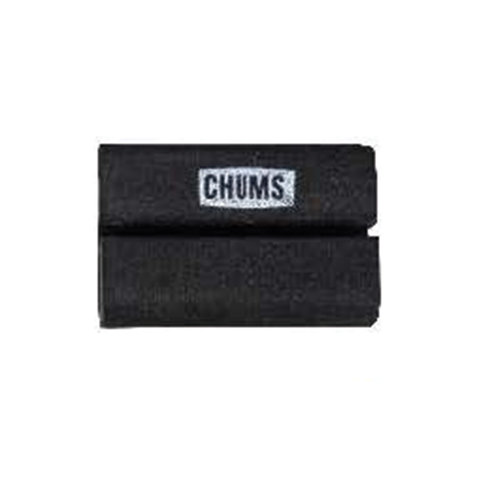 Black foam Chums Bobber Hat Float with a white logo patch, designed to keep fishing hats afloat on water, ideal for fishing tackle enthusiasts.