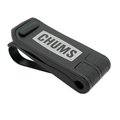 Black and gray Chums Glasshopper Visor Clip made of durable plastic and rubber, designed to securely hold sunglasses or small accessories on a fishing visor or hat.