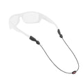 Chums Orbiter Sunglasses Retainer in black, designed to securely hold sunglasses in place with adjustable grips and a durable lightweight cord, ideal for fishing and outdoor activities.