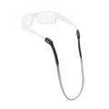 Chums Switchback Sunglasses Retainer in black and gray fade, designed to securely hold sunglasses during fishing and outdoor activities.