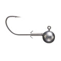 Close-up of a Cipher Fishing Tungsten Elite Scoper Head Jig featuring a sharp hook and a round tungsten jig head marked 3/8, designed for fishing tackle and lure setups.