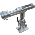 Cisco Long Cradle Rod Holder w/ locking ring Track Mt. PN: PKLTR is a durable, polished metal fishing rod holder with adjustable mount and secure locking ring for stable positioning on boats.