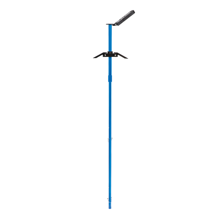 Clam Live Imaging Pole in blue with adjustable segments and a mounting bracket designed for fishing electronics, ideal for enhancing marine electronics setup.