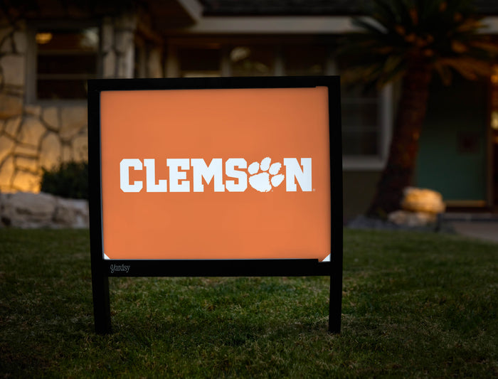 Clemson Paw Wordmark Orange Yardsy Sign - Hero