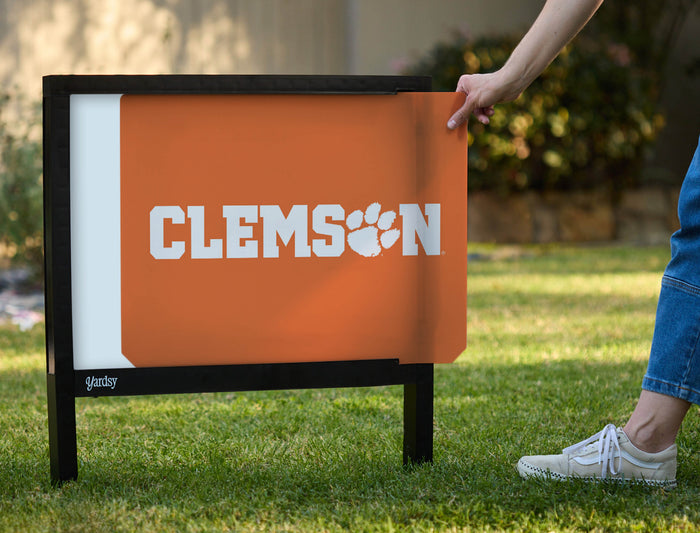 Clemson Paw Wordmark Orange Yardsy Sign - Interchangeable