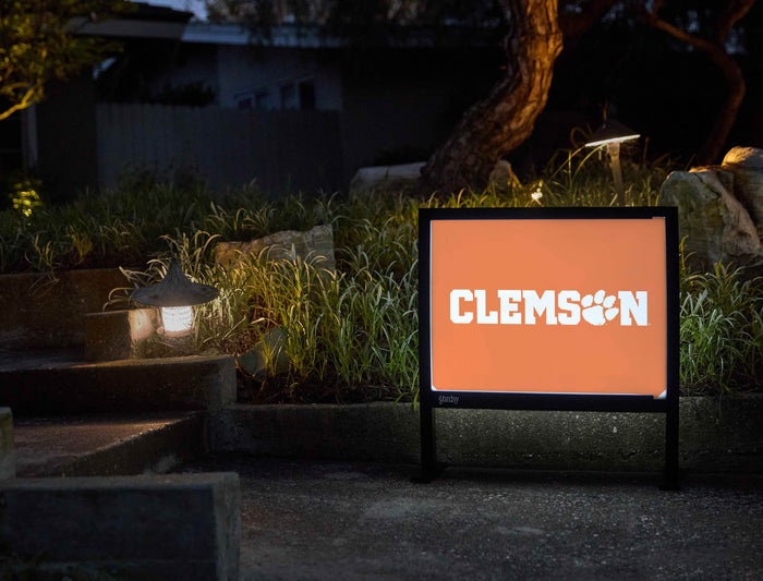 Clemson Paw Wordmark Orange Yardsy Sign - Flat Feet
