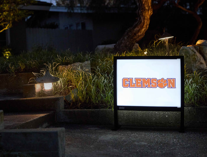 Clemson Paw Orange Wordmark White Yardsy Sign - Flat Feet