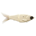 Clutch Swimbait Co. OG Glide Bait in a bone color, featuring a jointed body and realistic textured finish designed for lifelike swimming action in fishing tackle.